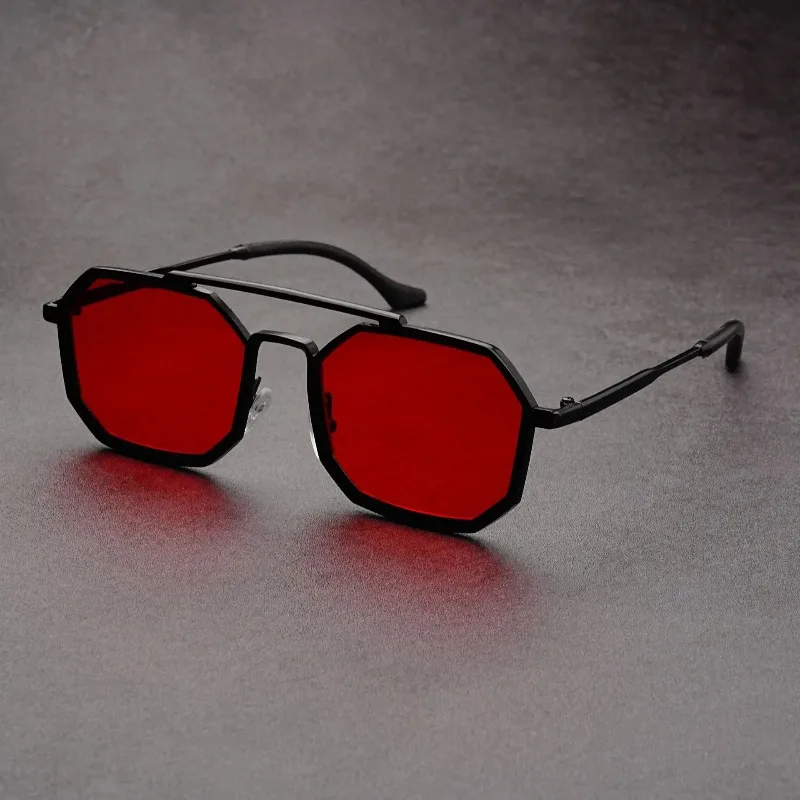 Sunglasses Uv400 - New Double Beam Metal Eyeglasses Large