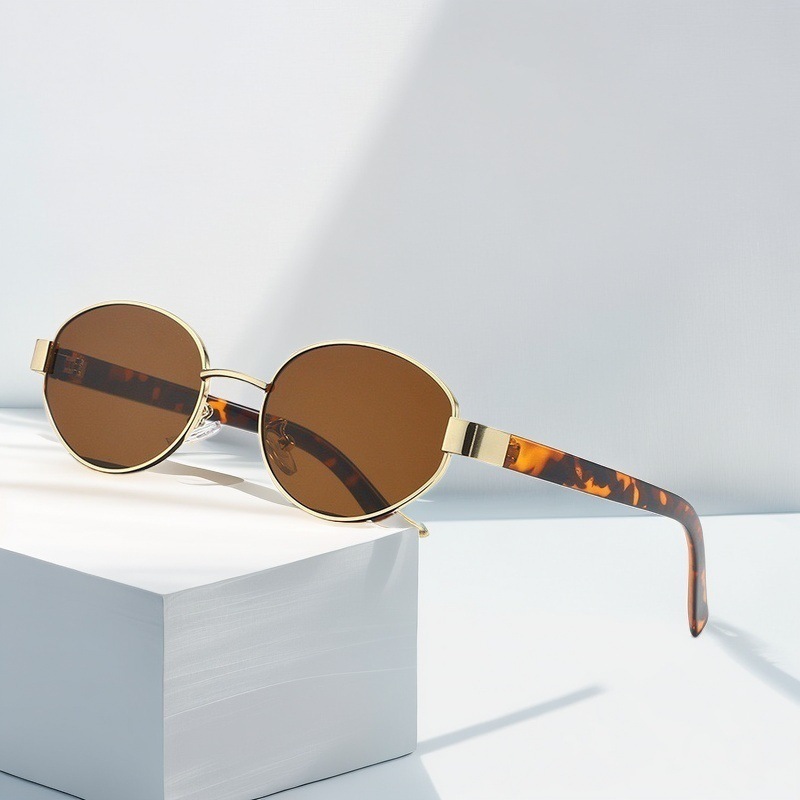 Designer Sunglasses - New Vintage Oval Sunglasses Man Women's