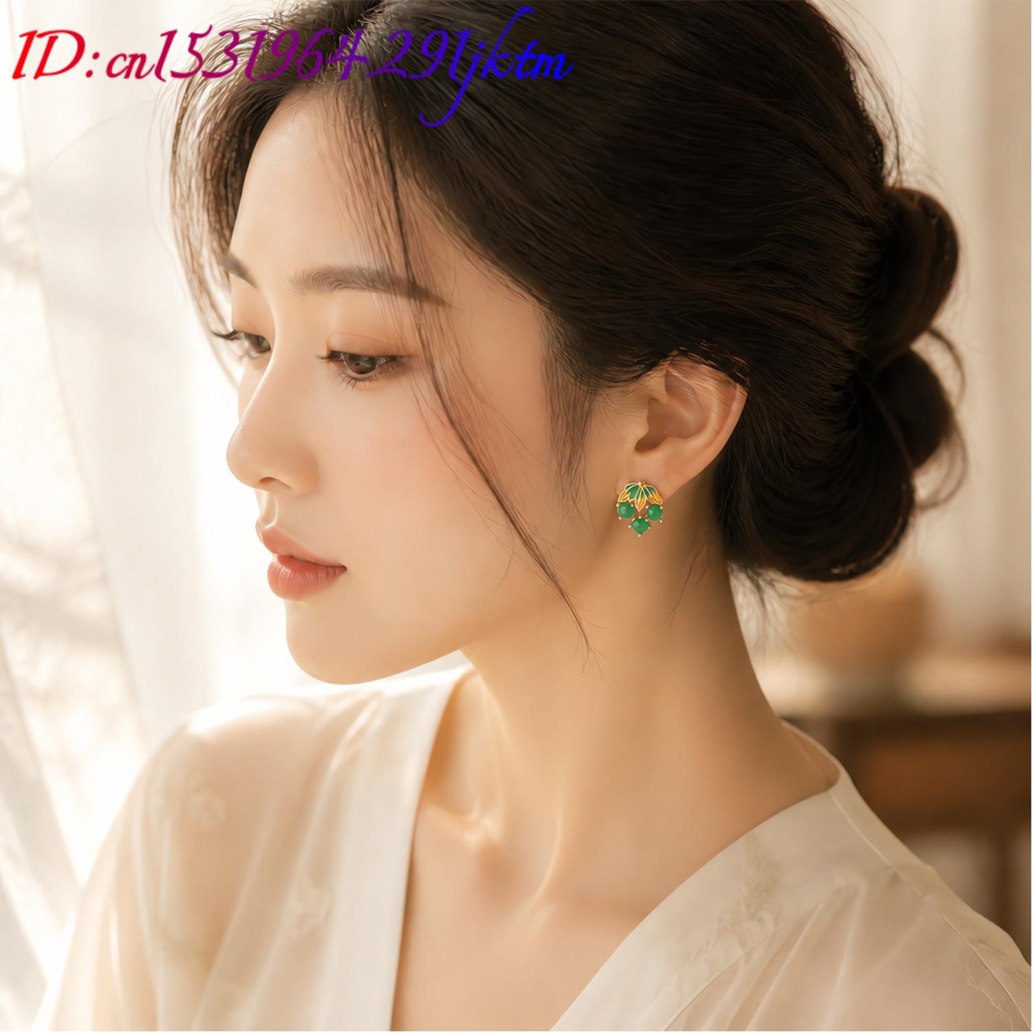 Burmese Jadeite Grape Earrings - Gold Plated Jewelry ulasan dan harga