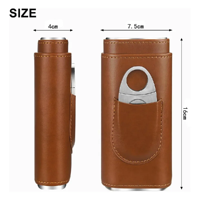 3-Finger Leather Case with Cig - Premium Cigar Case ulasan dan harga