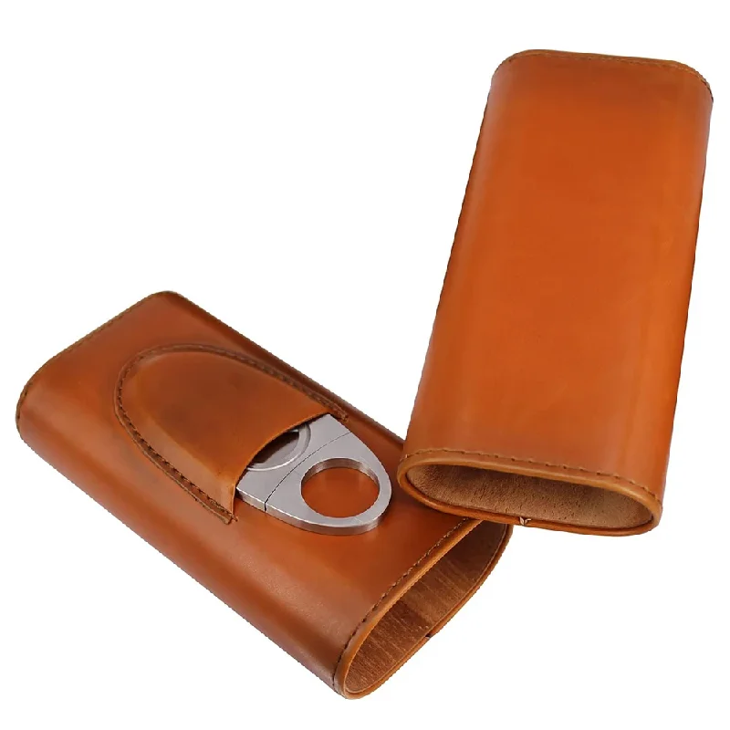 3-Finger Leather Case with Cig - Premium Cigar Case ulasan dan harga