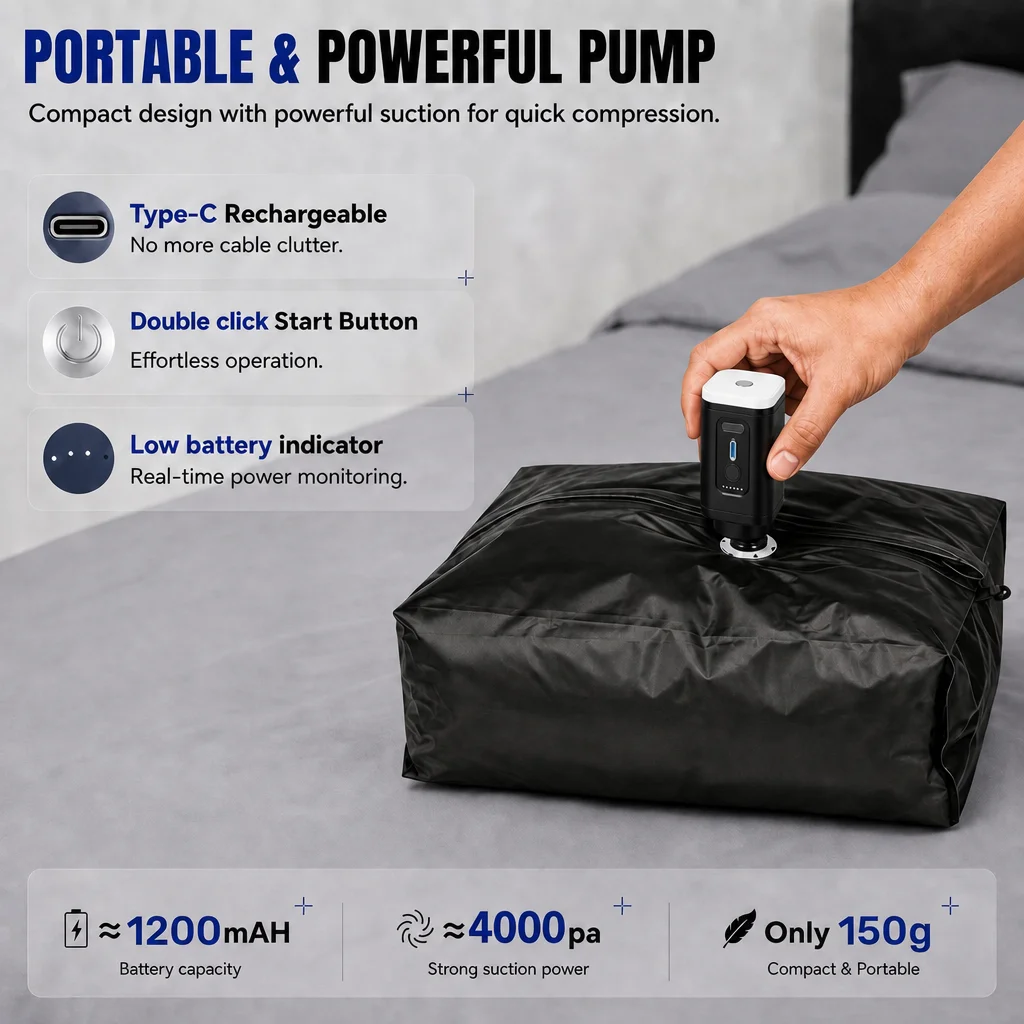 Vacuum Compression Storage Bag - Travel Luggage Set ulasan dan harga