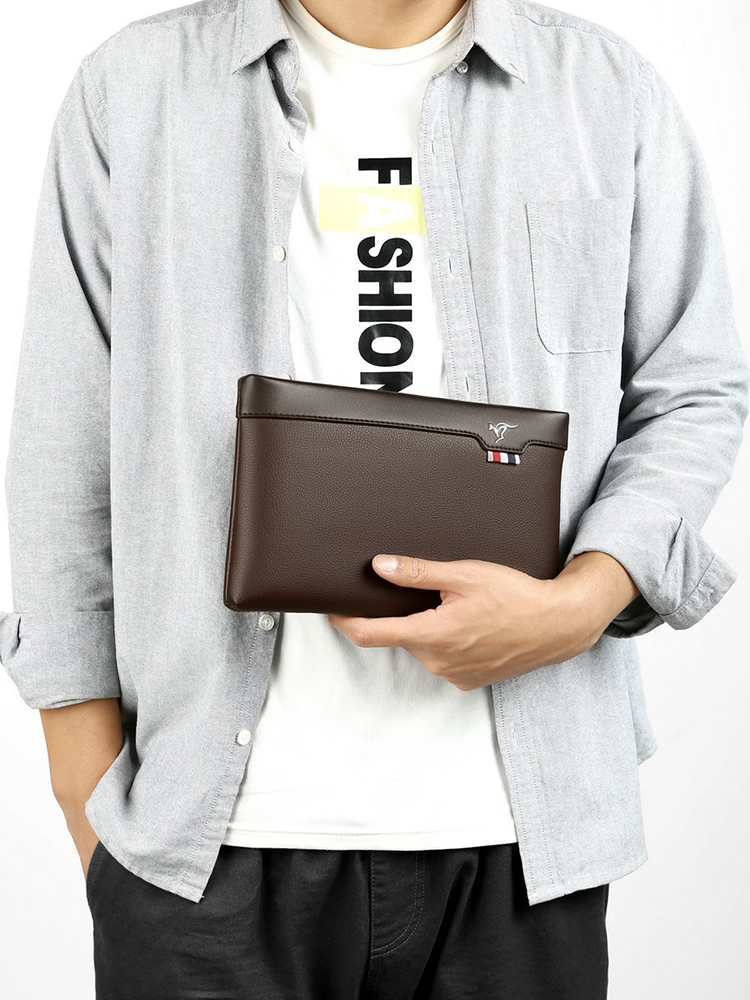 PU Leather Men's Clutch Bag Zi - Leather Wallet Men ulasan dan harga